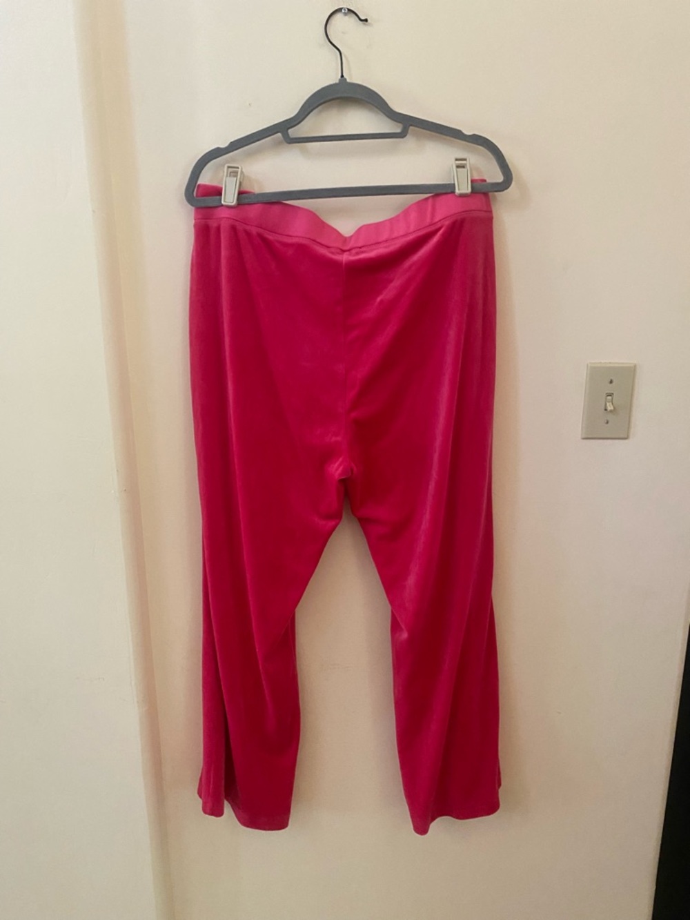 Juicy Couture Hot Pink Velour Track Pants Rhinestone Bling Flare Size XL Y2K - Picture 5 of 5